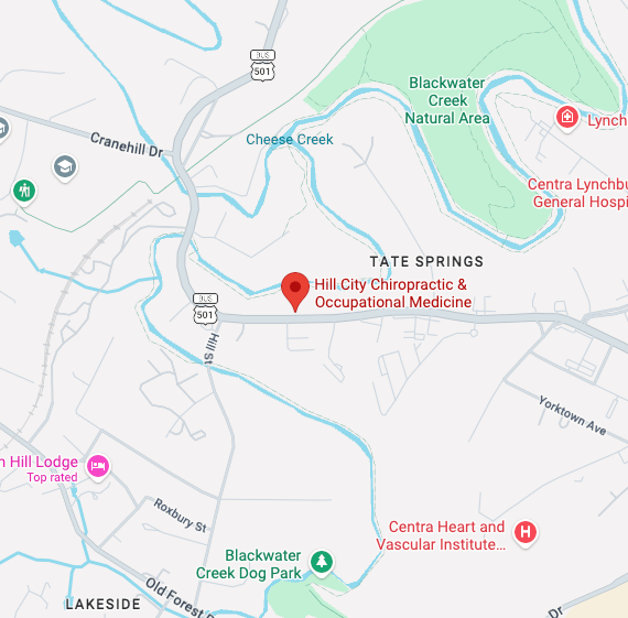 Map to Hill City Chiropractic & Occupational Medicine in Lynchburg, VA