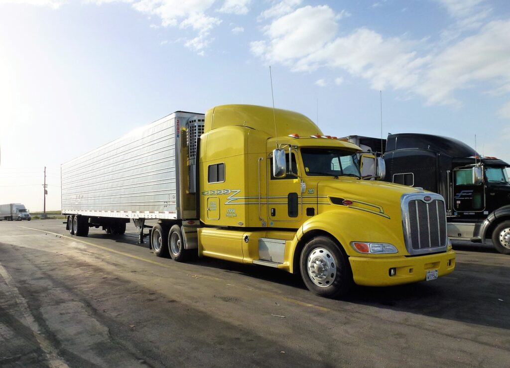 Yellow truck in Lynchburg, VA